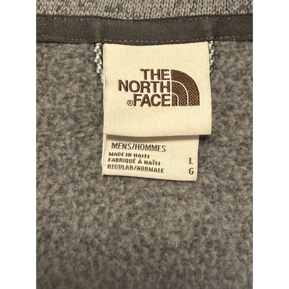 The North Face Gordon Lyons 1/2 Zip Sweater Mens Large Gray Fleece Pullover EUC